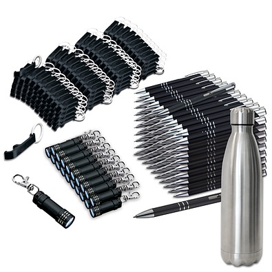 Werbe-Sparset Metall, 321-tlg., inkl. Gravur, schwarz